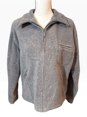 Vintage Women’s Eddie Bauer Full-Zip Gray Fleece Jacket, size L